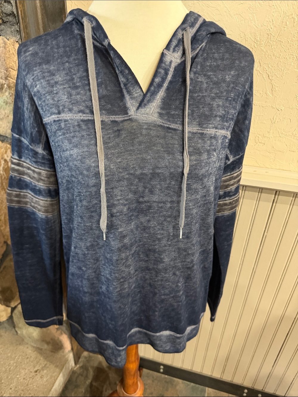 Men's or Women’s Blue Hooded Pullover Shirt
